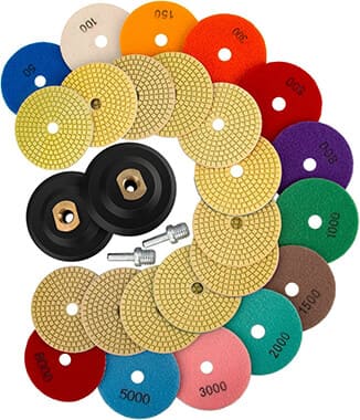 5 14 Pack 4 inch Diamond Polishing Pads Kit Drill Grinder Polisher 50 8000 Grit Pads Granite Marble Stone Concrete Countertop Quartz 14 Pack 4 inch Diamond Polishing Pads Kit Drill Grinder Polisher 50 8000 Grit Pads Granite Marble Stone Concrete Countertop Quartz