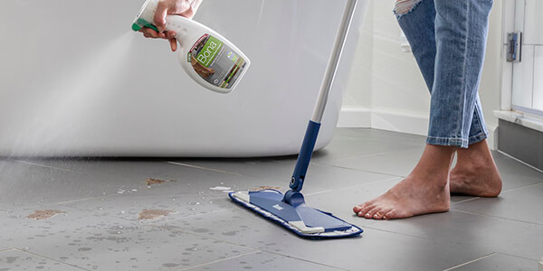 Clean slate floor with Cleaning Products Clean slate floor with Cleaning Products