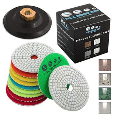 Diamond Polishing Pads 4 inch Wet Dry Set 11+1 Backer Pad Granite Concrete Marble Polishing POLISHSURF Diamond Polishing Pads 4 inch Wet Dry Set 11+1 Backer Pad Granite Concrete Marble Polishing POLISHSURF
