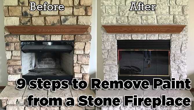 Remove Paint From A Stone Fireplace In, How To Paint A Limestone Fireplace