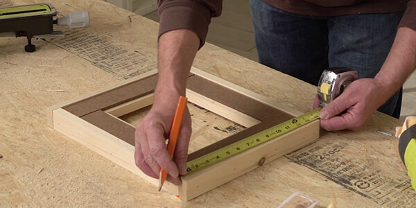 Measure and cut the pine wood Measure and cut the pine wood