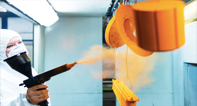 Powder coating apply Powder coating apply