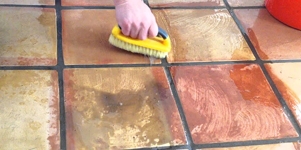Scrub Off the Grime with brush Scrub Off the Grime with brush