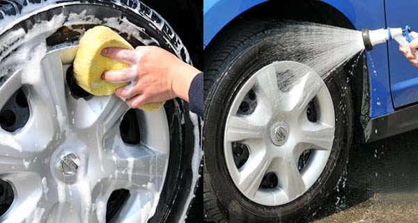Wash Tire with Soap Water Quick Wash Tire with Soap Water Quick