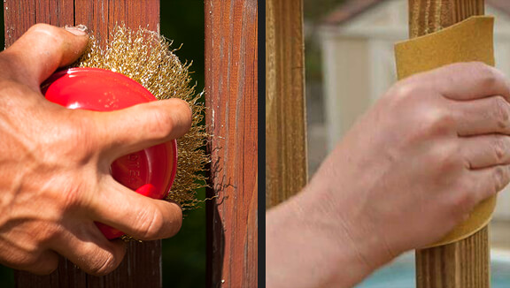 Washing fence by hands Washing fence by hands