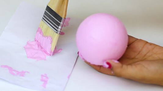 acrylic paint on Styrofoam apply acrylic with a paintbrush