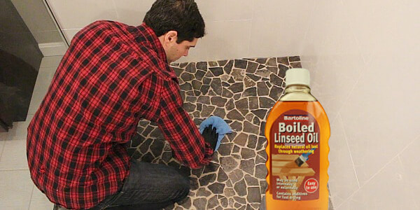 apply boiled linseed oil on the flagstone apply boiled linseed oil on the flagstone
