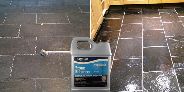 apply final coat of enhancer on slate tiles apply final coat of enhancer on slate tiles
