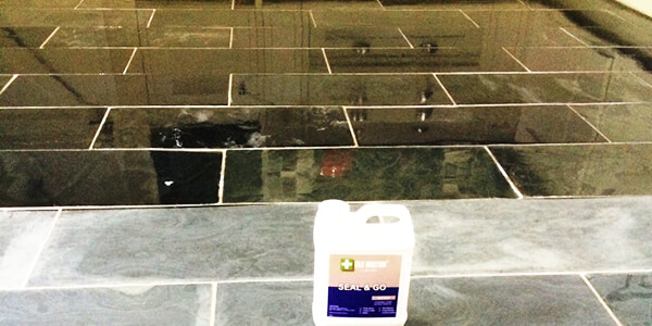 apply the final coat of slate sealer floor apply the final coat of slate sealer floor