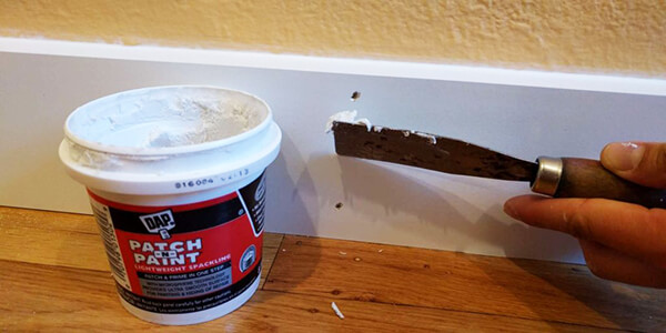 fill nail holes wood Trim with caulk fill nail holes with caulk