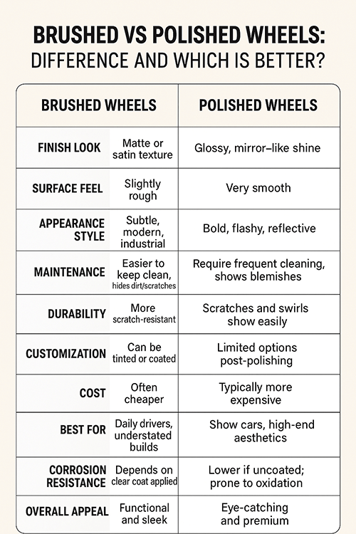 table brushed wheel vs polished table brushed wheel vs polished